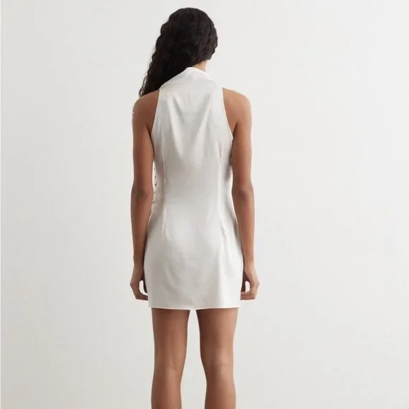 Paloma Wool Nolita Embroidered Silk Mini Dress Ecru Size Medium NWOT - Picture 3 of 8